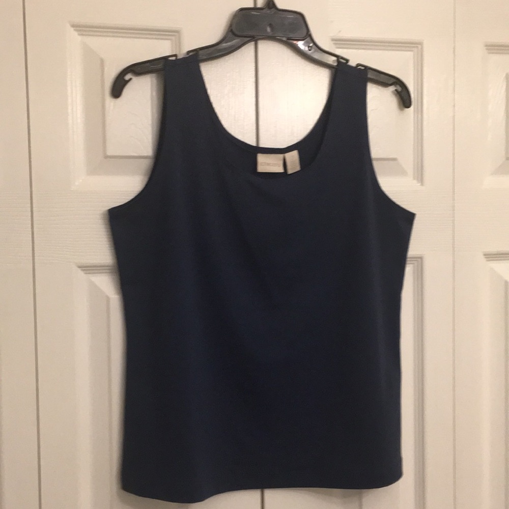Chicos navy blue tank top size 2